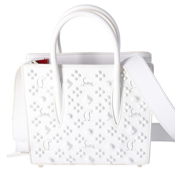 Christian Louboutin Paloma Studded Mini Handbag White Leather - Picture 1 of 7